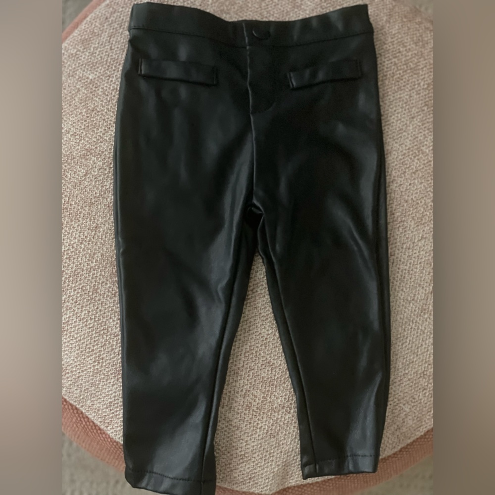 Faux leather baby pants 12 months